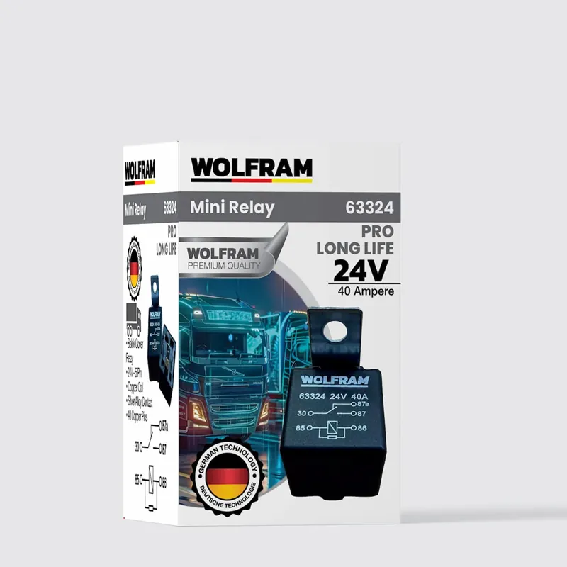 WOLFRAM 24V 40A 5 UÇLU MİNİ ROLE ÇİFT PLATİN