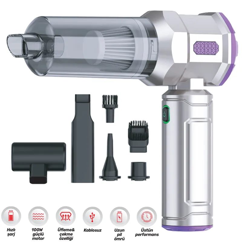CARUB OTO ARAÇ SÜPÜRGESİ PROFESYONEL 100 WATT ŞARJLI LUX