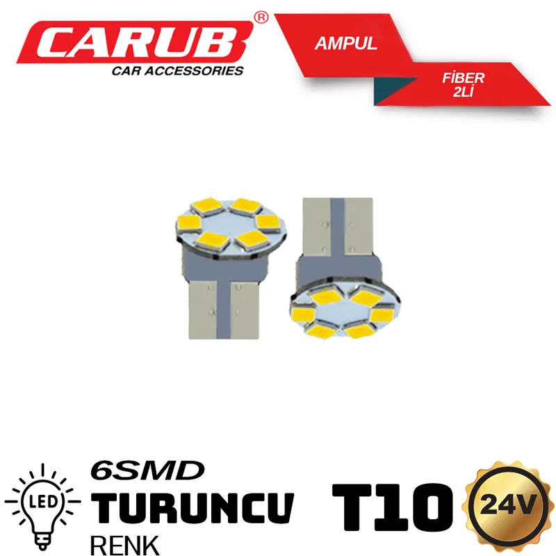 CARUB 24V T-10 6 FİBER TURUNCU DİPSİZ