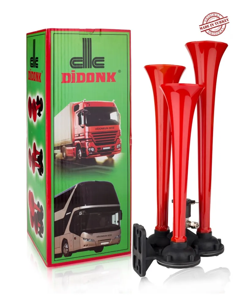 DİDONK ÜÇLÜ DÜZ SESLİ HAVALI KORNA 24V