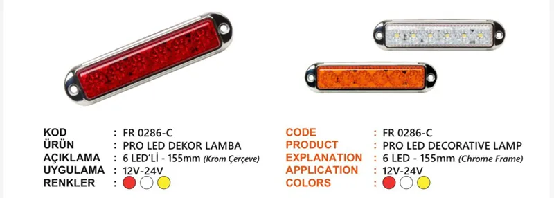 FR PRO LED DEKOR LAMBA KROM ÇERÇEVELİ BEYAZ