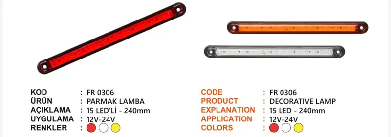FR 15 LEDLİ PARMAK LAMBA BEYAZ
