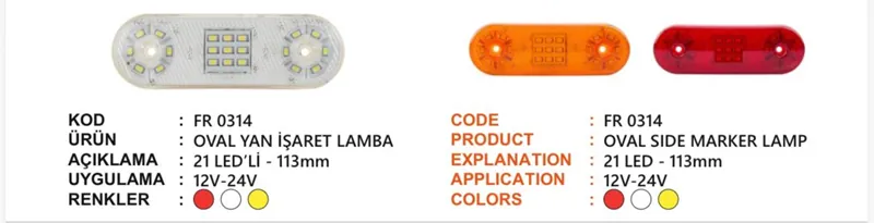 FR 17 LEDLİ OVAL LAMBA BEYAZ