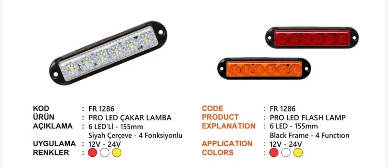FR PRO LED ÇAKAR LAMBA SİYAH ÇERÇEVELİ BEYAZ
