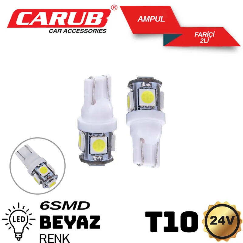 CARUB 24V T-10 DİPSİZ BEYAZ