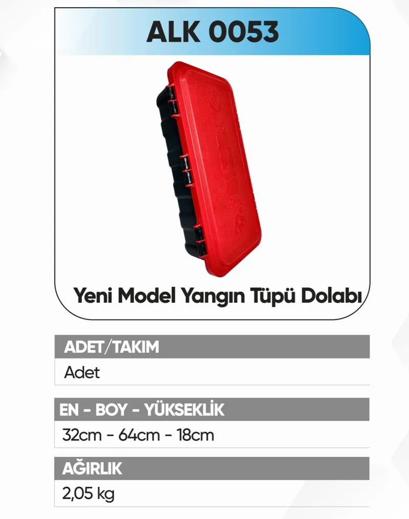 YENİ MODEL ALKOTEK DORSE YANGIN TÜPÜ DOLABI ALTILI KOLİ