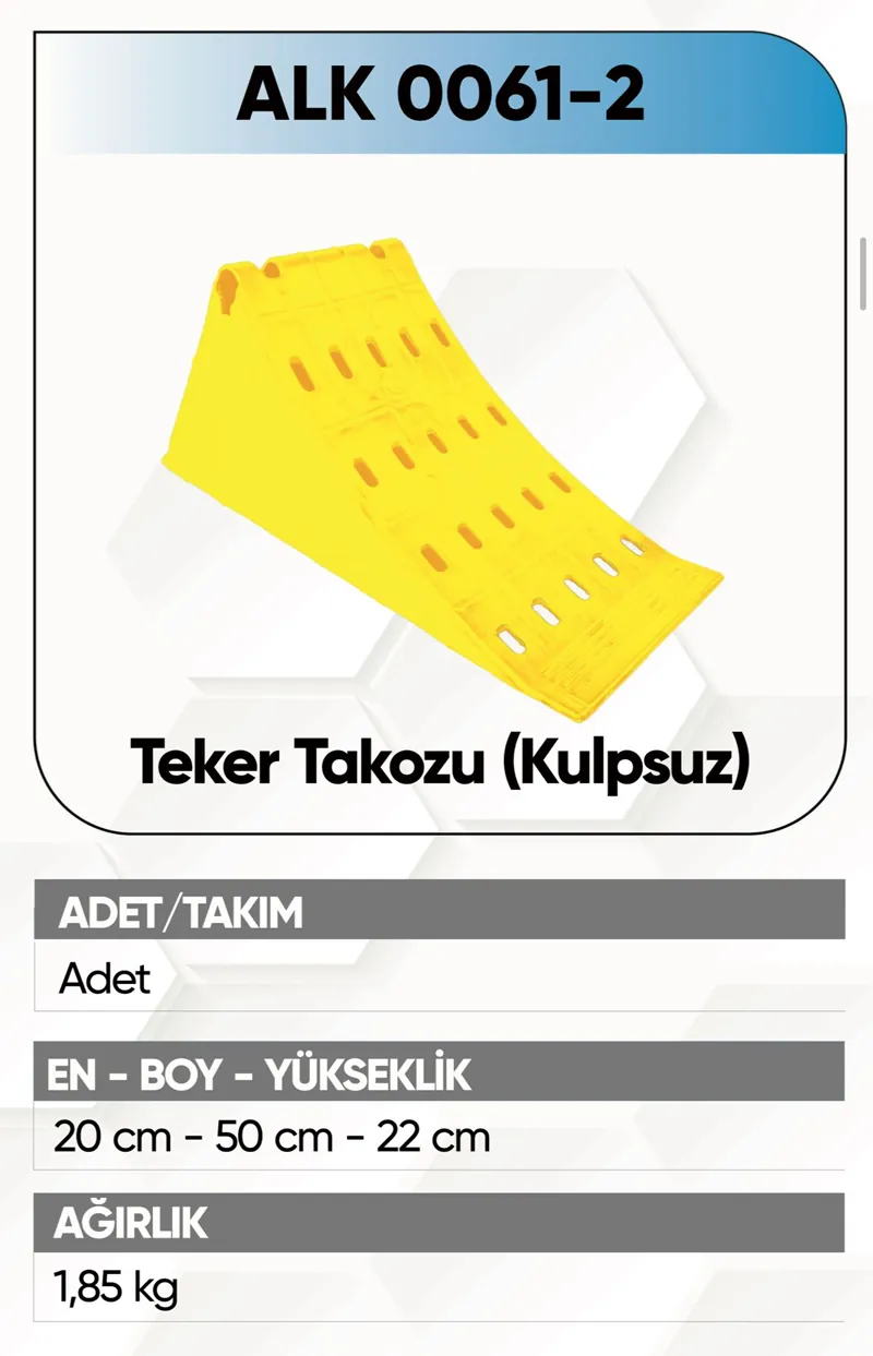ALKOTEK DORSE TEKER TAKOZU KULPSUZ SARI B KALİTE