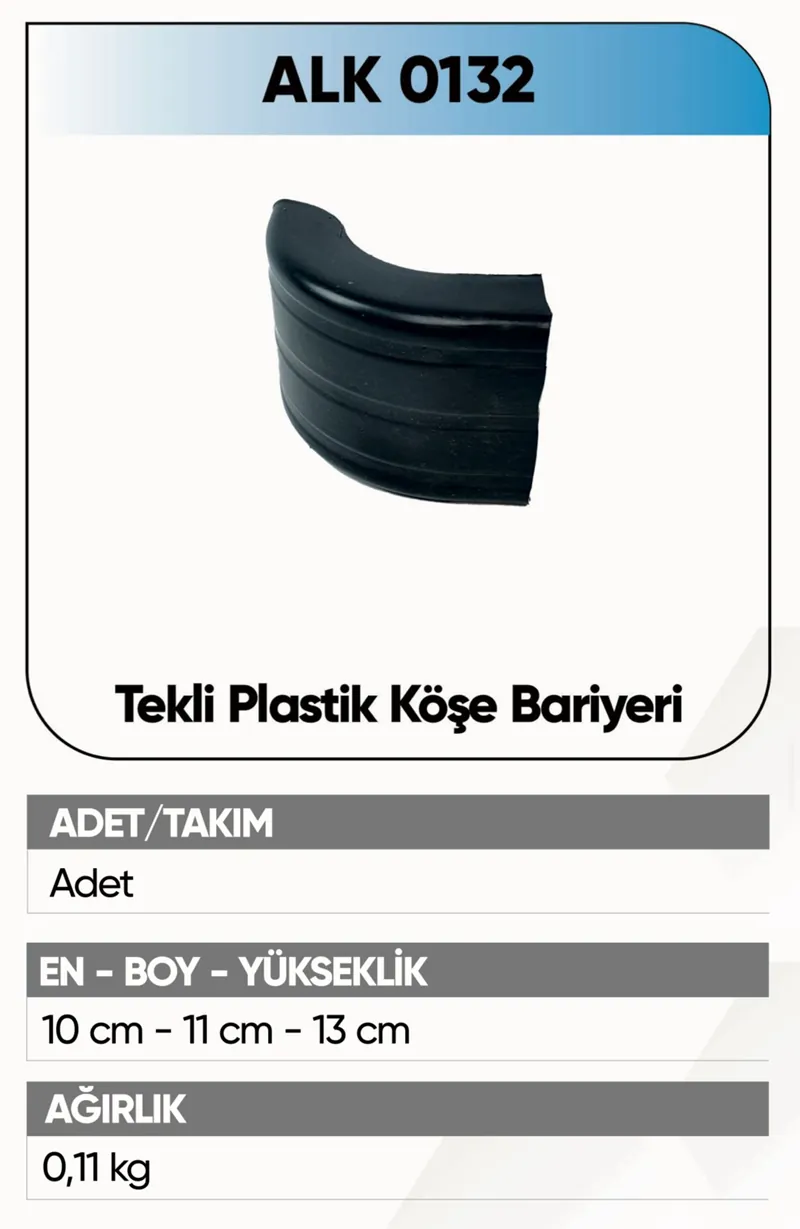 ALKOTEK DORSE BARİYER KÖŞE PLASTİK TEKLİ