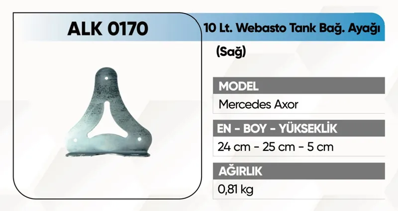 ALKOTEK AXOR WEBASTO TANK AYAĞI 10 LT. SAĞ