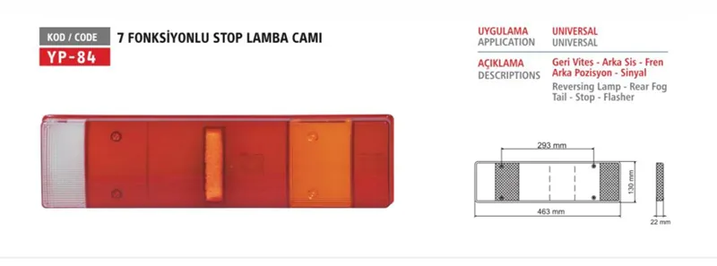 YP 7 FONSİYONLU STOP CAMI