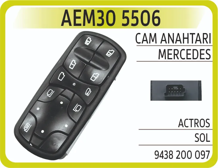 AEM MERCEDES ACTUROS CAM KALDIRMA ANAHTARI SOL