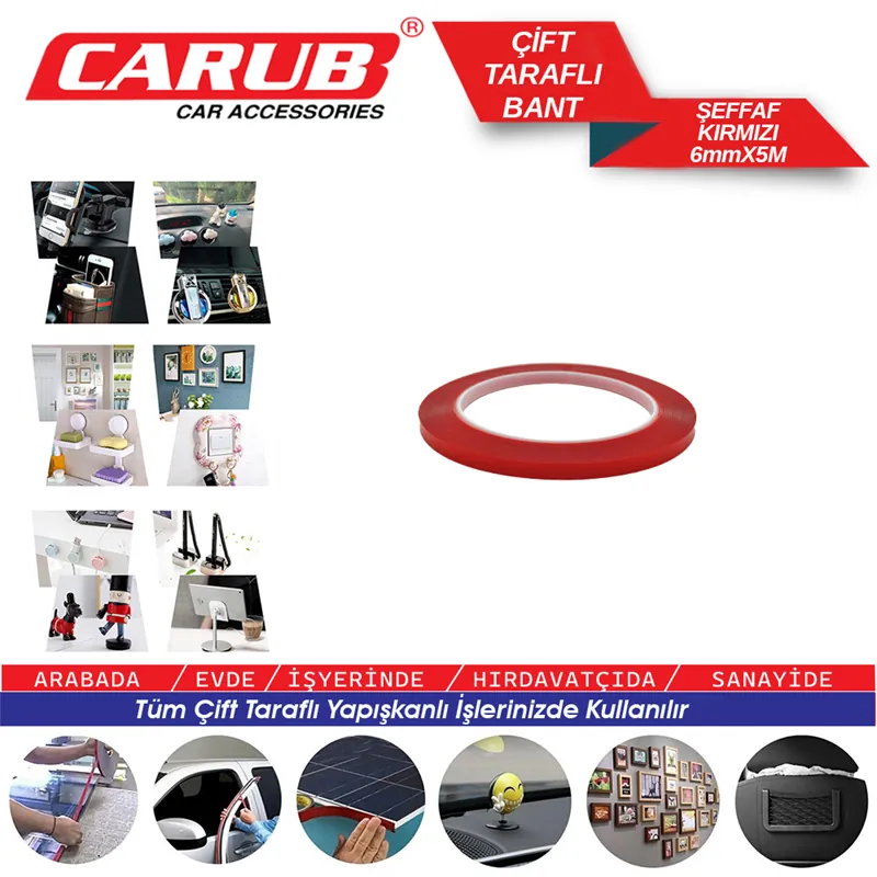 CARPİ 6MMX5M ÇİFT TARAFLI BANT ŞEFFAF